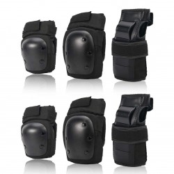 6Pcs/Set 2 Wrist Guards + 2 Elbow Pads + 2 Knee Pads Thicken Shell Impact Resistance Outdoor Sports All-around Protection
